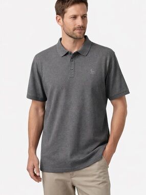 Charles Tyrwhitt Polo Shirt Mens XL Gray Embroidered Logo Short Sleeve